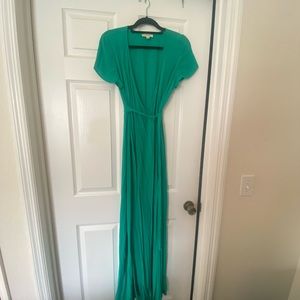 Green maxi wrap dress, worn once